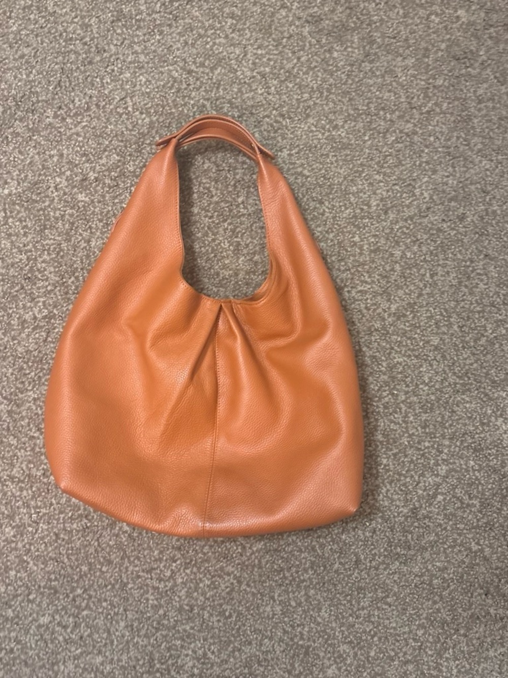 Women's Soft Pebbled Hobo Shoulder Bag in Tan